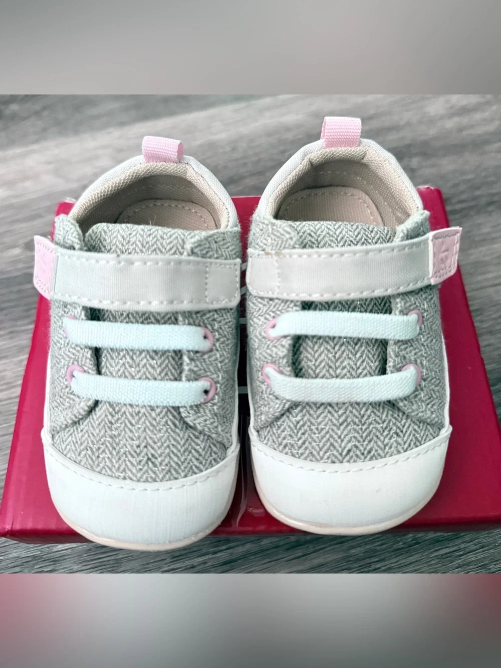 See Kai Run Stevie Mini First Walker Shoe - Gray Herringbone
